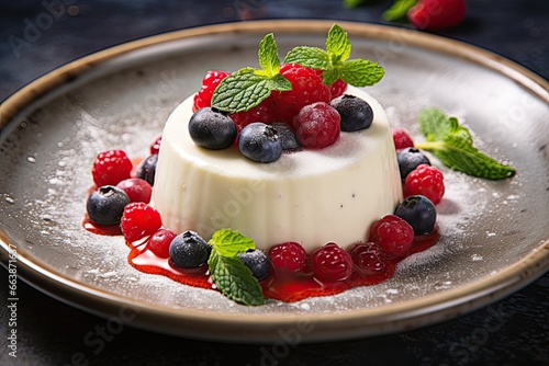 Silky Panna Cotta with Fresh Berries and Mint