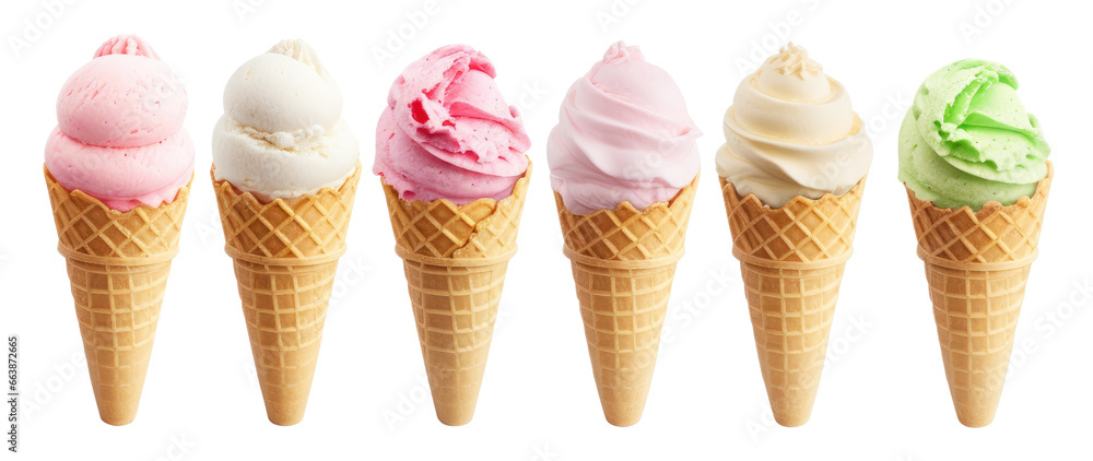 ice cream cones isolated on a transparent background ice cream cones isolated on a transparent background