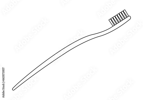 Toothbrush outline icon. Tooth brush symbol. Dental, hygiene, oral care concept. Vector illustration.