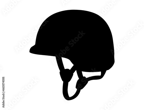Military helmet silhouette vector art white background