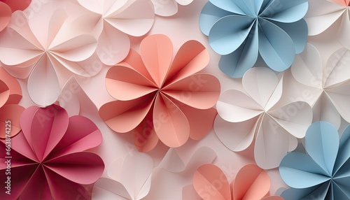 quilling paper flowers clean color background