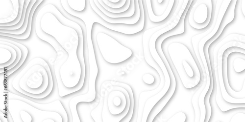 Topographic map background geographic line map with elevation assignments. Modern design with White background with topographic wavy pattern design. paper texture Imitation of a geographical map 
