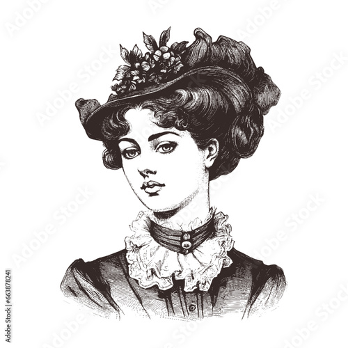 Schilderij op canvas Vector portrait of a woman