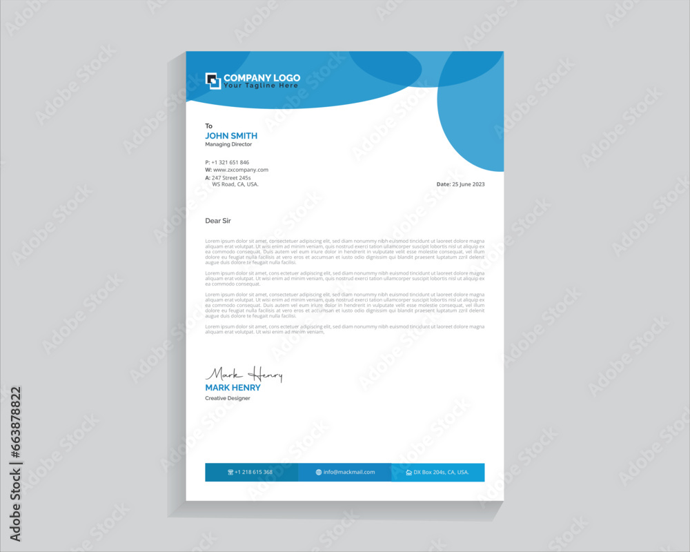 Creative Clean Modern Business Letterhead Design Template Creative Clean Modern Business Letterhead Design Template