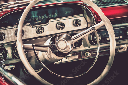 Vintage Classic Car Steering Wheel and Steering Wheel  © Radoslaw Maciejewski