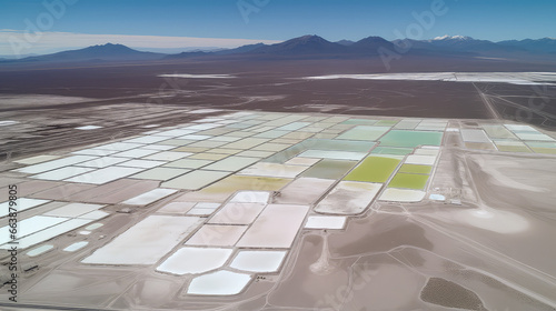 Vászonkép aerial view of lithium mining ponds