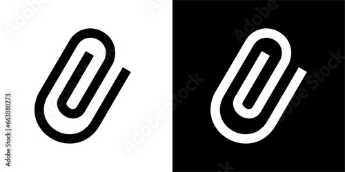 Paperclip Icon. Black Icon. Line icon. Logos. Business.