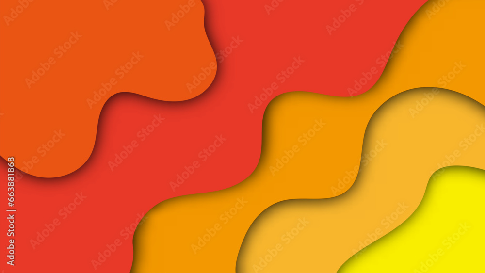 Colorful papercut wave background design concept
