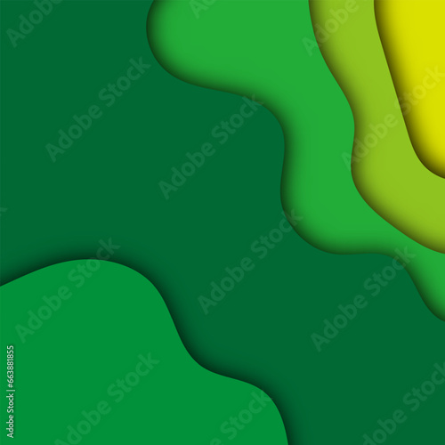 Colorful papercut wave background design concept