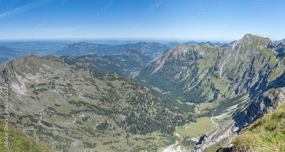 steep rocky slopes on north side of Nebelhorn, Oberstdorf,  Germany