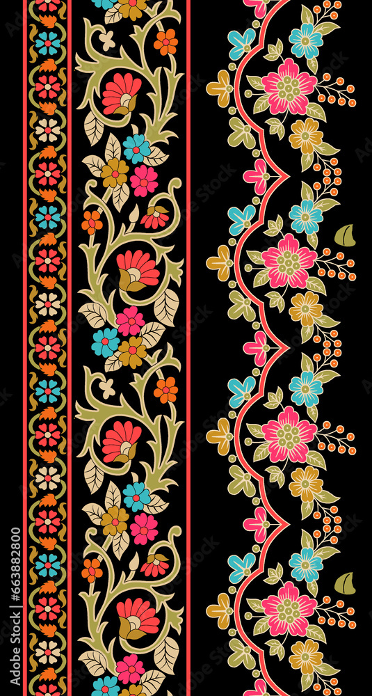 beautiful ethnic traditional border for textile digital printing use