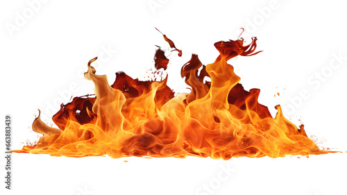 Fire on transparent background