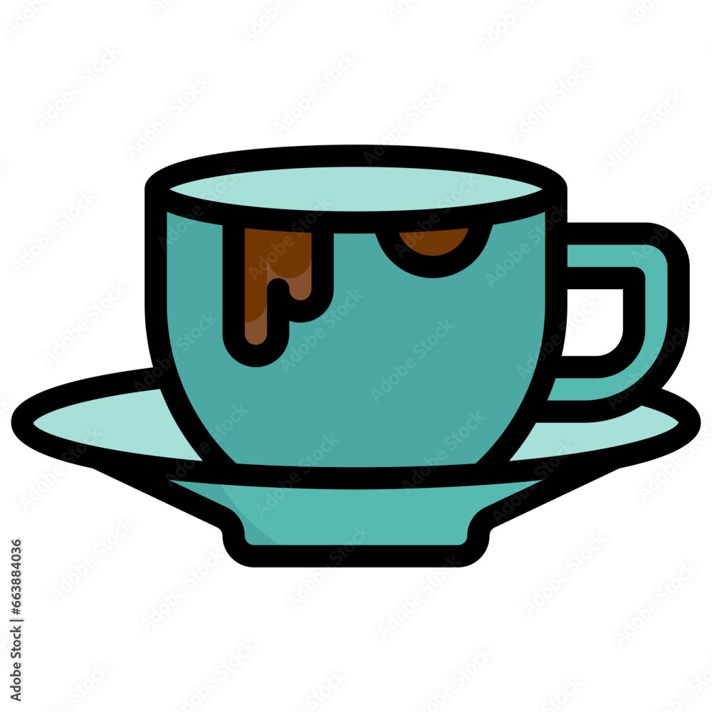 cup filled outline icon,linear,outline,graphic,illustration