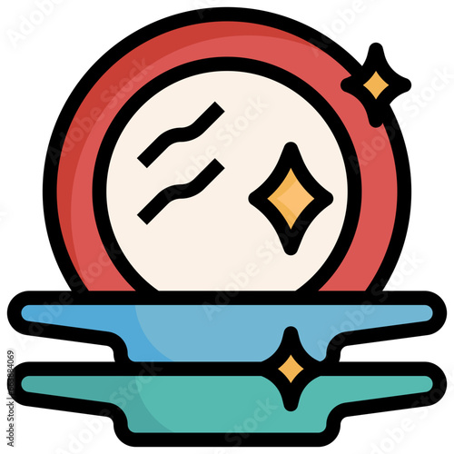 plates filled outline icon,linear,outline,graphic,illustration