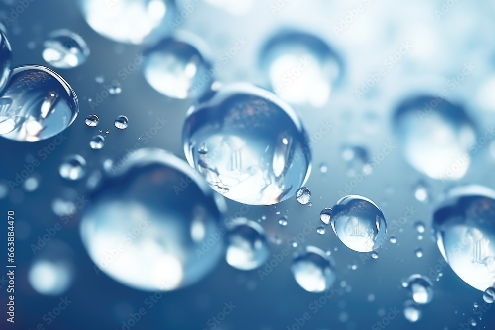 A close-up view of a bunch of water droplets. This image can be used to depict concepts such as purity, freshness, nature, or macro photography.