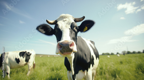 black and white cow in a green pasture © Cash Cow Concepts