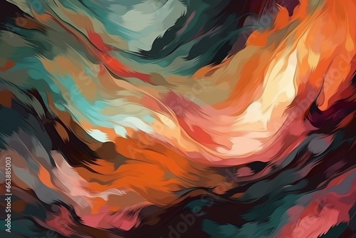 Abstract painted background with brush strokes. Generative AI