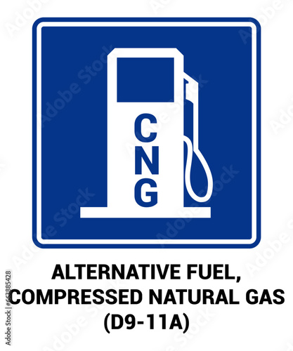 alternative fuel , compressed natural gas station vector sign, Motorist Services and Recreation Signs