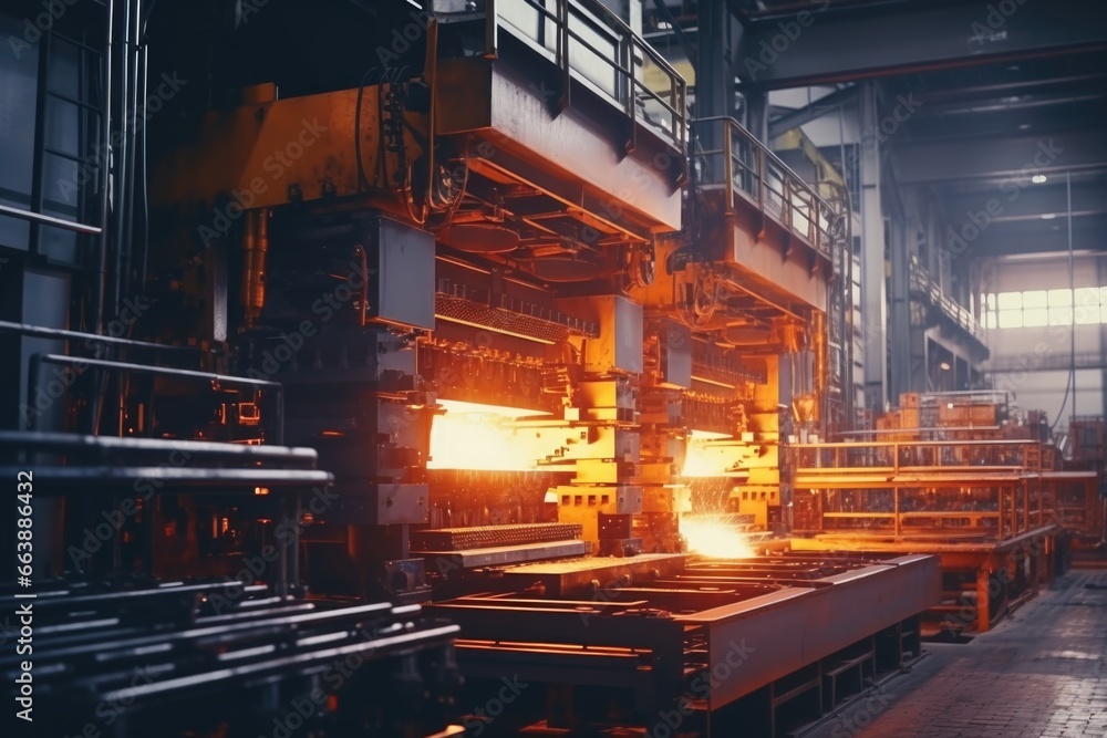 A picture of a factory filled with numerous steel pipes. 