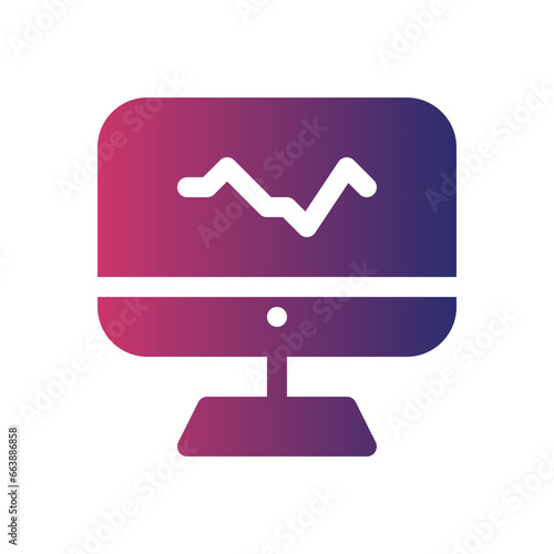 Monitoring flat gradient icon photo