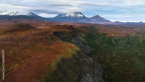 Amazing nature of Kamchatka Peninsula in Russia. Volcanic mountains.