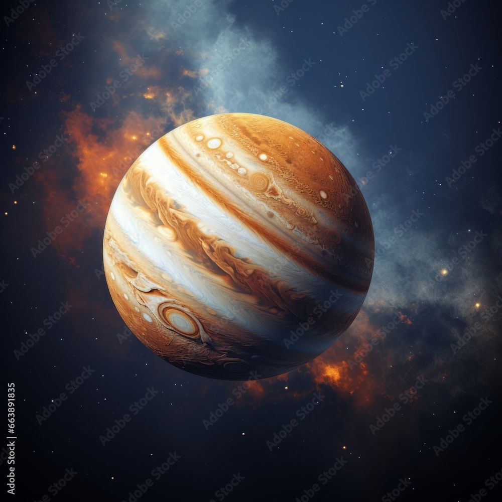 Jupiter planet in the space