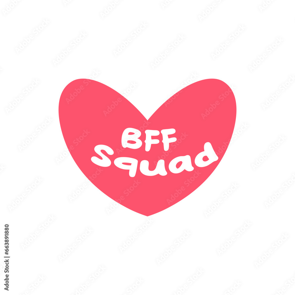 heart, best friends, love, bff squad. Vector