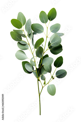 A plant with green leaves on a white background . Transparent PNG