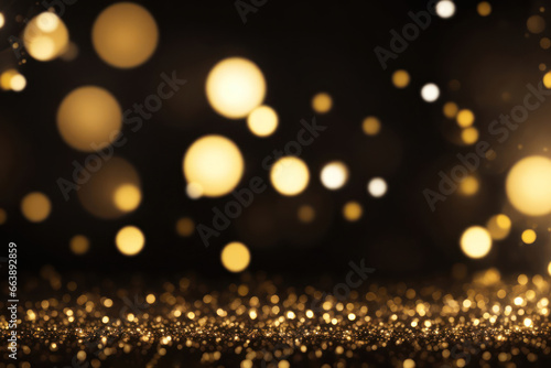 black and gold Abstract bokeh background. ai generative