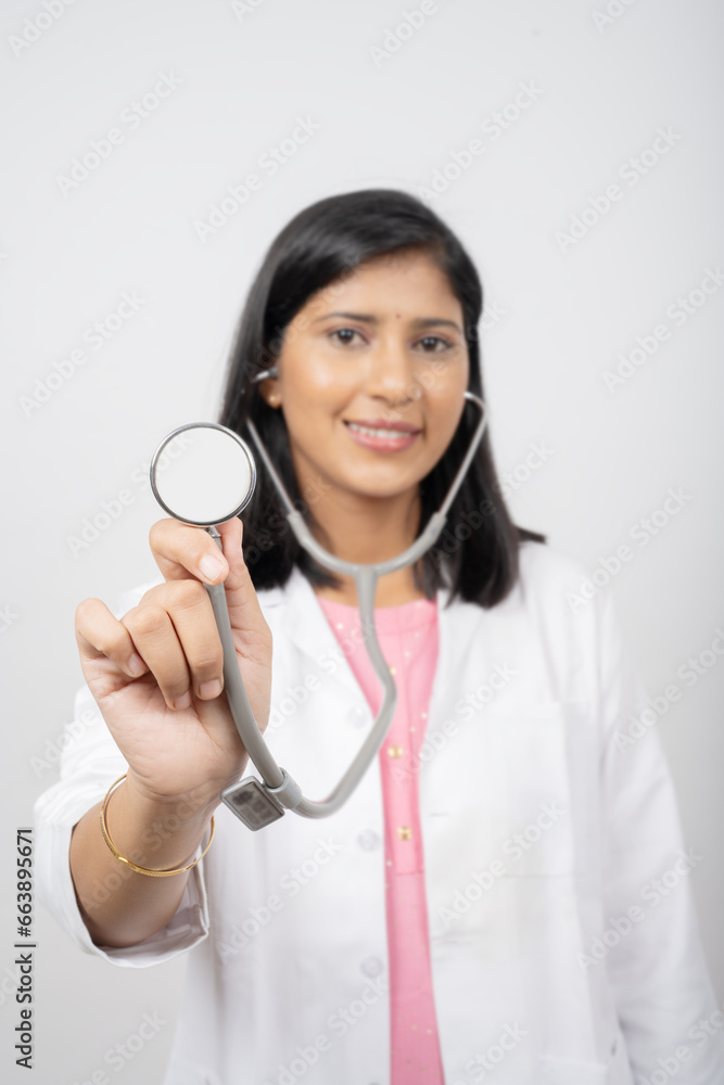 Portrait of the young Indian female Doctor. Female medical practitioner. Portrait of the young Indian female Doctor. Female medical practitioner.