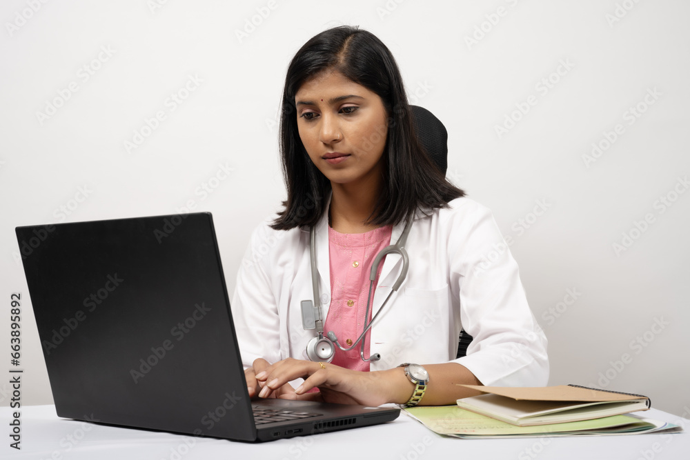 Portrait of the young Indian female Doctor. Female medical practitioner. Portrait of the young Indian female Doctor. Female medical practitioner.
