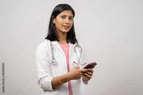 Portrait of the young Indian female Doctor. Female medical practitioner.