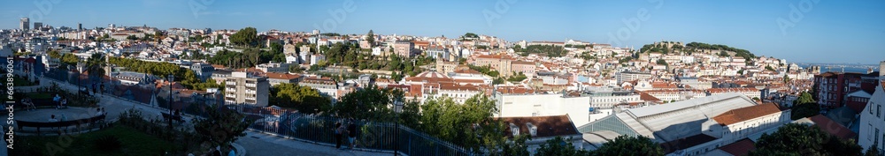 Panoramic viewpoint of Sao Pedro de Alcantara in Lisbon Portugal