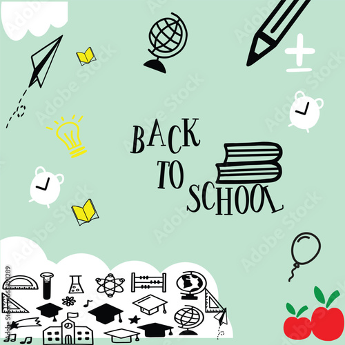 school, back, welcome, vector, blackboard, sale, illustration, board, education, high, semester, background, design, book, alphabet, children, retro, template,  black, color, student, kid, teach