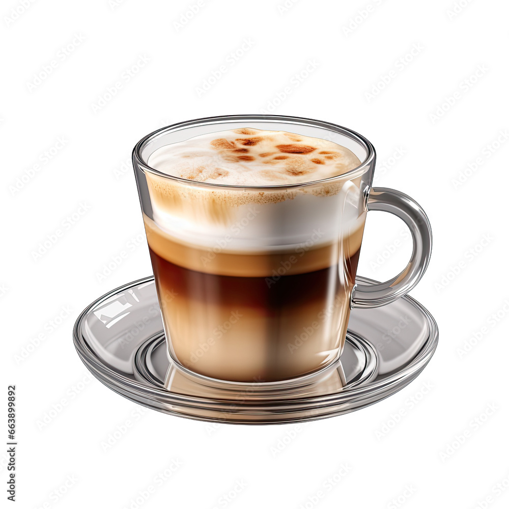 Espresso Macchiato Masterpiece isolated on transparent or white background Espresso Macchiato Masterpiece isolated on transparent or white background