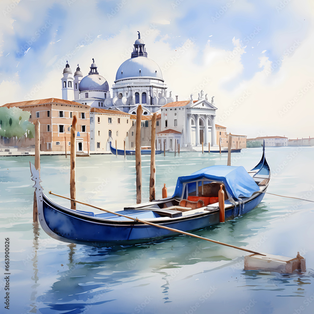 Serenity of Venice watercolor painting  