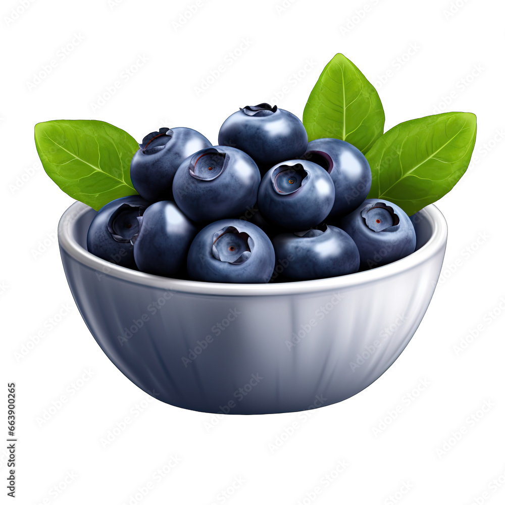 Blueberries in Ceramic Bowl isolated on transparent or white background Blueberries in Ceramic Bowl isolated on transparent or white background