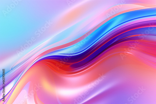 Abstract Fluid Iridescent Holographic NeonColorful Wave Background © Patchaporn