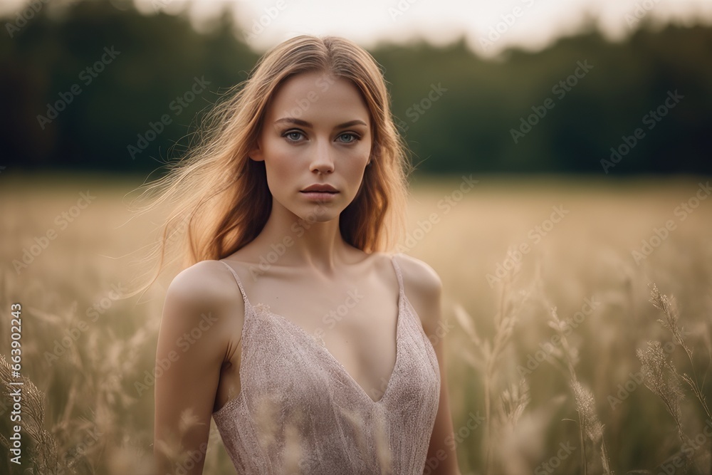 portrait of a woman in field portrait of a woman in field