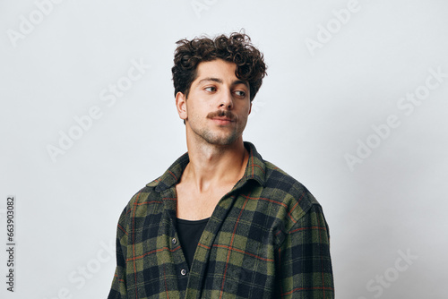 Wallpaper Mural Man fashion young portrait copyspace shirt hipster handsome smile face trendy Torontodigital.ca