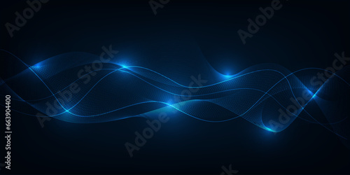 Vector illustration of digital waveform or wireframe wave.Abstract futuristic digital technology background.
