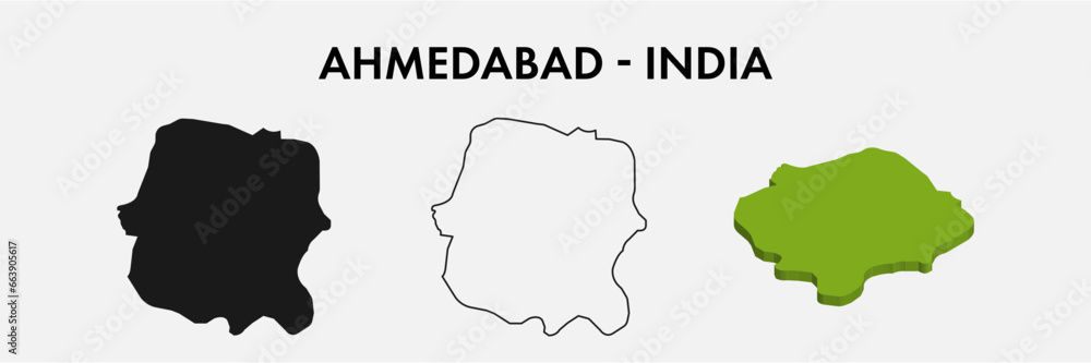 Ahmedabad India city map set vector illustration design isolated on white background. Concept of travel and geography. Ahmedabad India city map set vector illustration design isolated on white background. Concept of travel and geography.