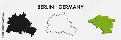 Berlin Germany city map set vector illustration design isolated on white background. Concept of travel and geography.