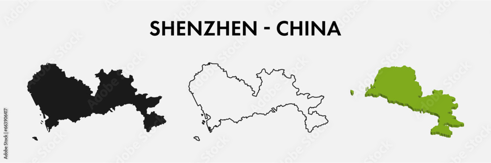 Shenzhen china city map set vector illustration design isolated on white background. Concept of travel and geography. Shenzhen china city map set vector illustration design isolated on white background. Concept of travel and geography.