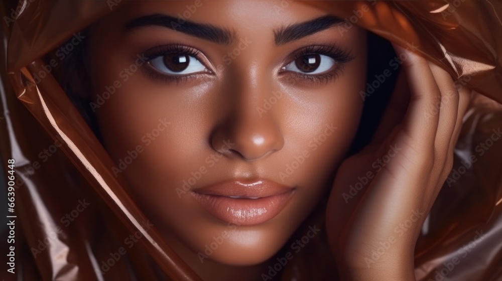 beautiful curly young mulatto with clear, radiant skin. Facial care. Cosmetology, beauty and spa beautiful curly young mulatto with clear, radiant skin. Facial care. Cosmetology, beauty and spa