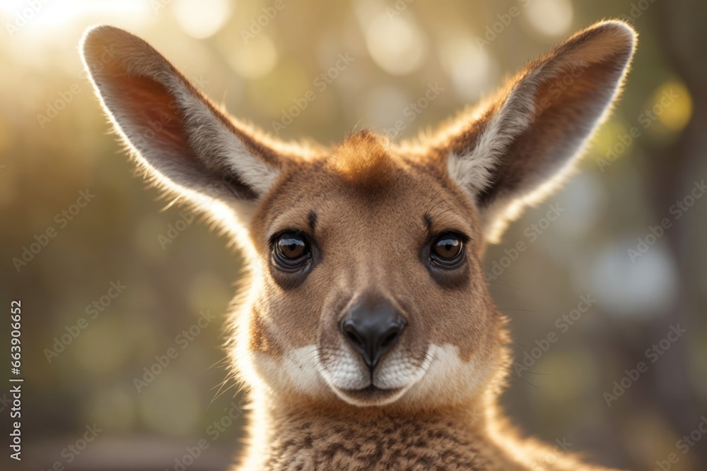 Fototapeta premium small kangaroo portrait. ai generative