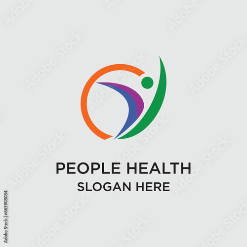 Healty logo design simple concept Premium Vector