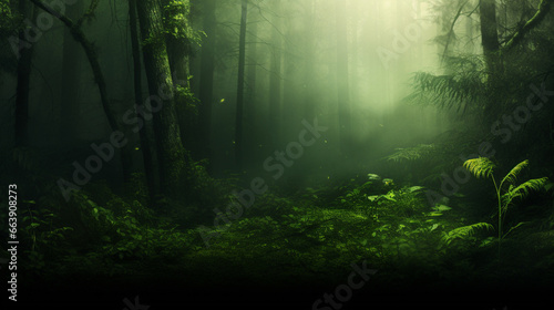 Forest background with copyspace. Nature background. Green background concept. Generative AI