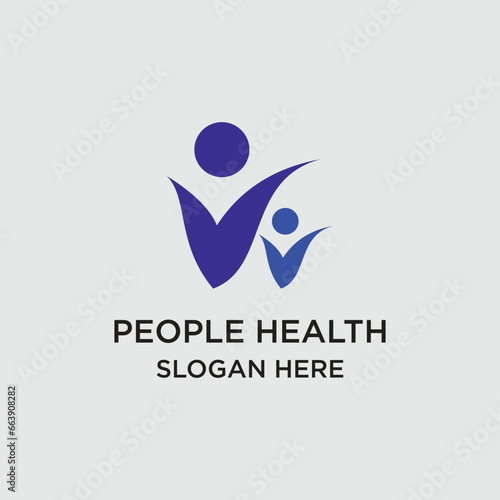 Healty logo design simple concept Premium Vector