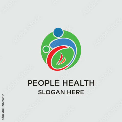 Healty logo design simple concept Premium Vector